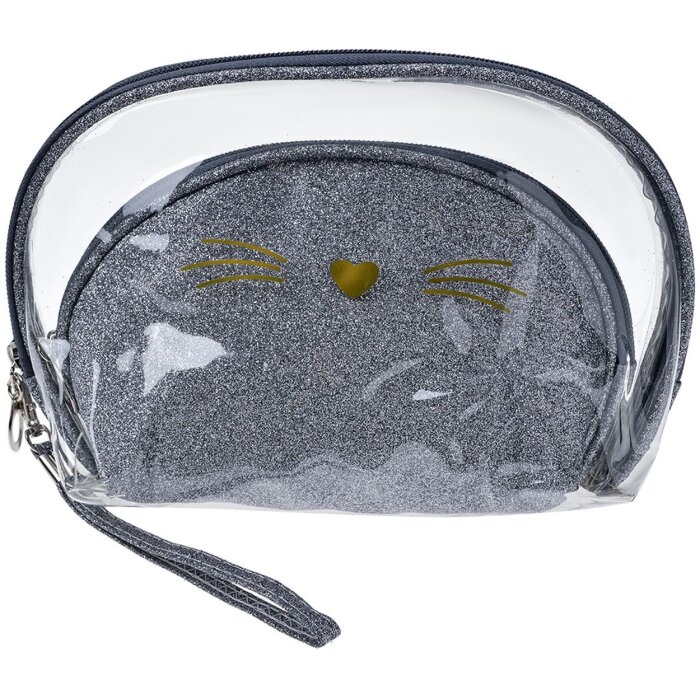 Juleeze JZSET0002ZI Косметичка серебряного цвета (комплект из 2) 24x15 - 19x12 см