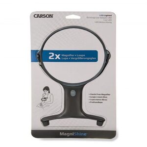 Подвесная лупа Carson HF-66 2x130 мм со светодиодом - практичное приспособление для чтения