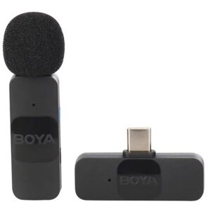 Беспроводной микрофон BOYA BY-V10 для Android с радиусом действия 50 м и батареей 9 ч