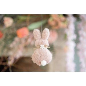 Clayre & Eef 65360 Декоративний кулон кролик 6x2x11 см Рожевий