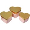 Clayre & Eef 65460 Коробки для хранения Сердце 3 шт. розовые 27x24x15 см