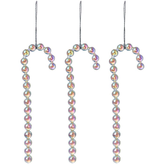 Clayre & Eef 65610 Подвеска Candy Cane серебро 4x1x14 см Set3 Загородный дом