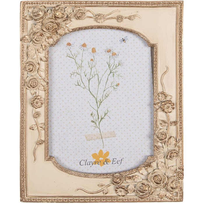 Clayre & Eef 2F1058 Фоторамка 18x3x23 см / 13x18 см бежево-золотистого цвета
