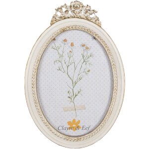 Clayre & Eef 2F1061 Фоторамка 16x2x23 см / 13x18 см цветное белое золото