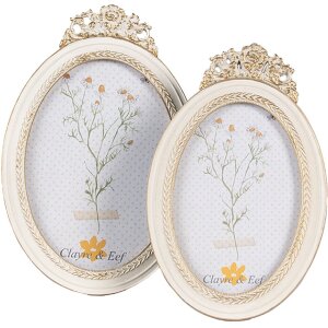 Clayre & Eef 2F1061 Фоторамка 16x2x23 см / 13x18 см цветное белое золото