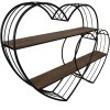 Clayre & Eef 5Y1166 Настенная полка сердце 93x15x65 см черно-коричневый