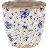 Горшок для цветов Clayre & Eef 6CE1658L Ø 16x16 см бежево-голубой винтажный цветочный узор