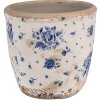 Clayre & Eef 6CE1658S Декоративный цветочный горшок Ø 13x12 см бежево-голубой