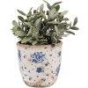 Clayre & Eef 6CE1658S Декоративный цветочный горшок Ø 13x12 см бежево-голубой