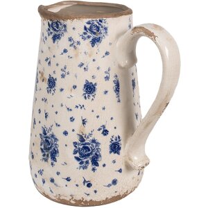 Clayre & Eef 6CE1660L Декоративный кувшин 21x15x23 см бежево-голубой