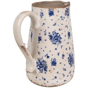 Clayre & Eef 6CE1660L Декоративный кувшин 21x15x23 см бежево-голубой