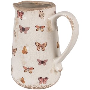 Clayre & Eef 6CE1663M Декоративный кувшин 16x12x18 см бежево-розовый