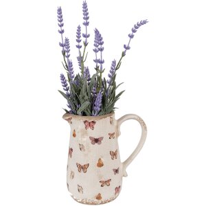 Clayre & Eef 6CE1663M Декоративный кувшин 16x12x18 см бежево-розовый