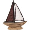 Clayre & Eef 6H2334 Декоративная модель лодки 11x3x13 см в коричнево-красном цвете