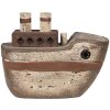 Clayre & Eef 6H2352 Декоративная лодка 15x6x12 см бежево-коричневая - морской колорит