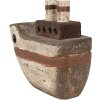 Clayre & Eef 6H2352 Декоративная лодка 15x6x12 см бежево-коричневая - морской колорит