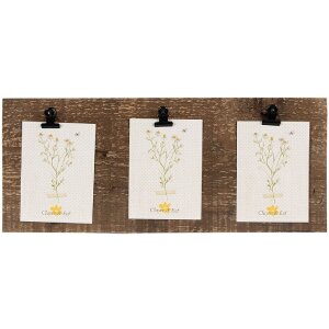 Clayre & Eef 6H2361 Фоторамка 3 затискача 36x3x15 см, коричнева