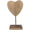 Clayre & Eef 6H2377 Декоративне деревяне серце коричневе 15x8x27 см
