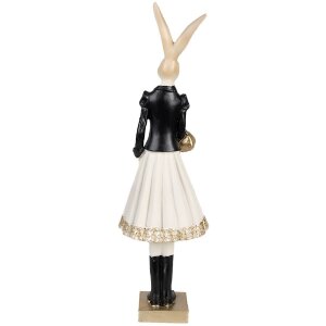 Clayre & Eef 6PR4003 Декоративний кролик коричневий 10x9x32 см із золотими акцентами