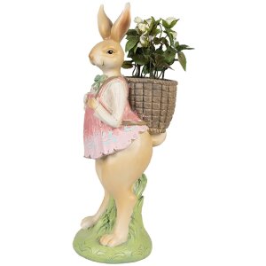 Clayre & Eef 6PR4032 Декоративный кролик 11x11x31 см коричнево-розовый
