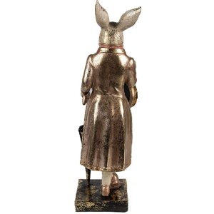 Clayre & Eef 6PR4083 Декоративний кролик білий з золотом 11x10x35см