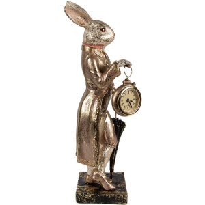 Clayre & Eef 6PR4083 Декоративний кролик білий з золотом 11x10x35см
