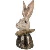 Clayre & Eef 6PR4086 Декоративний кролик Білий Золотистий 11x11x23 см