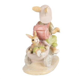 Clayre & Eef 6PR4108 Украшение "Кролик на трехколесном велосипеде" 11x6x12 см коричневый