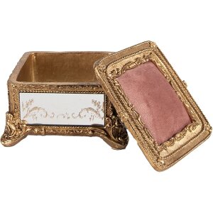 Шкатулка для прикрас Clayre & Eef 6PR4132 золотистого кольору 12x12x7 см