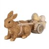 Clayre & Eef 6PR5005 Декоративный кролик с тележкой коричневый 15x5x7 см