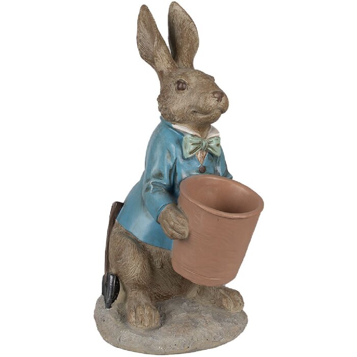 Clayre & Eef 6PR5038 Декоративний кролик коричнево-блакитний 26x21x46 см