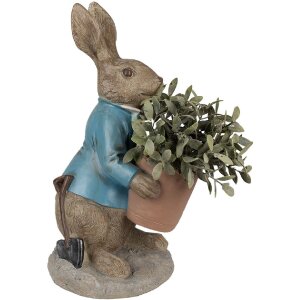 Clayre & Eef 6PR5038 Декоративний кролик коричнево-блакитний 26x21x46 см
