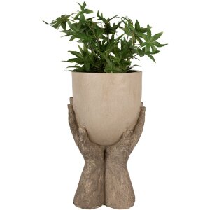 Clayre & Eef 6PR5061 Декоративный цветочный горшок 22x19x37 см бежевый
