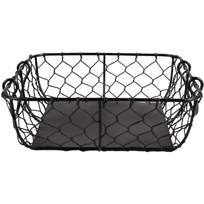 Clayre & Eef 6Y5479 Кошик Чорний 23x23x7 см Стильне Зберігання