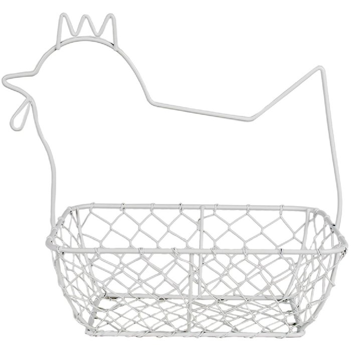 Clayre & Eef 6Y5482 Корзина куриная 27x16x27см белая декоративная практичная стильная