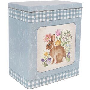 Clayre & Eef 6Y5508 Жестяная коробка Набор из 2 сине-розовых 21x15x25 18x13x22 см