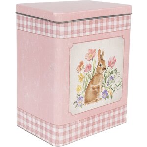 Clayre & Eef 6Y5508 Жестяная коробка Набор из 2 сине-розовых 21x15x25 18x13x22 см