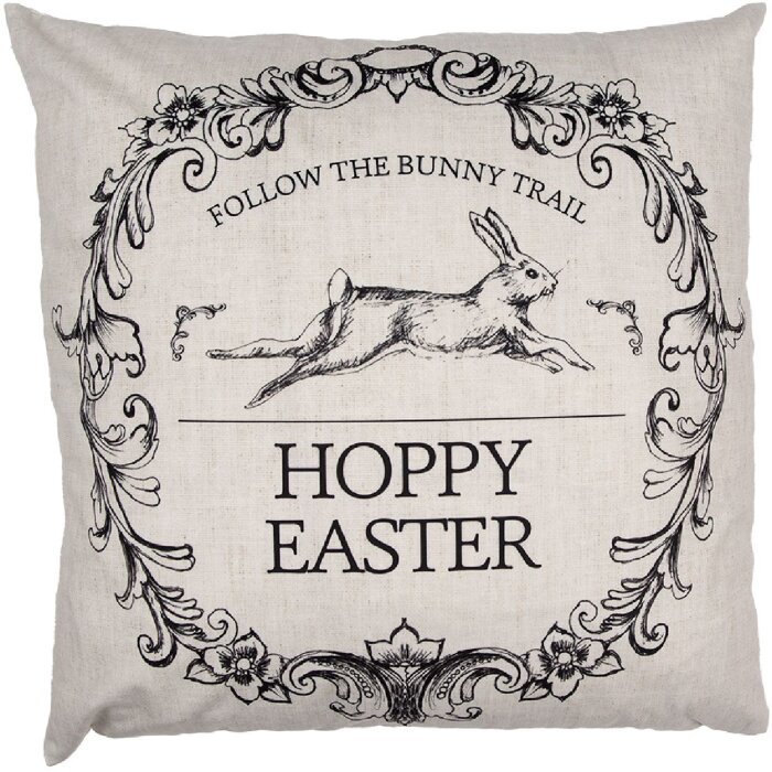 Наволочка на подушку Clayre & Eef RFL22 Hoppy Easter 45x45 бежево-чорна