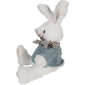 Clayre & Eef TW0601 Плюшевий кролик White Blue 22 см