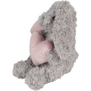 Clayre & Eef TW0603 Плюшевий кролик сірий з серцем...