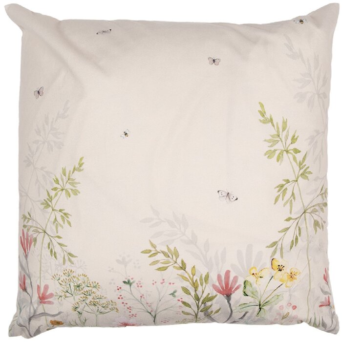 Clayre & Eef WFF22 Наволочка на подушку Flora & Fauna 45x45 бежево-зелена