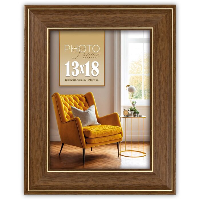 Фоторамка ZEP Venezia 15x20 см коричнева з золотою облямівкою