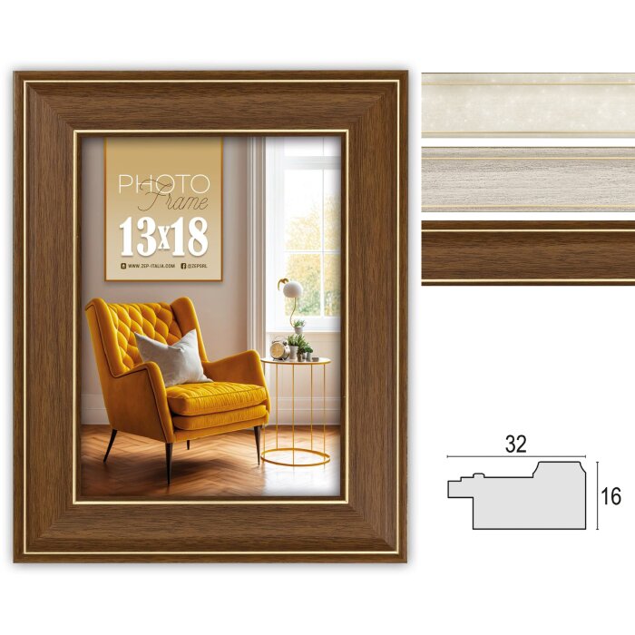 Фоторамка ZEP Venezia 10x15 до 20x30 см Золота окантовка
