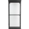 Витрина железная стеклянная черная 31x21x70 см Настенная полка