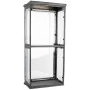 Витрина железная стеклянная черная 31x21x70 см Настенная полка