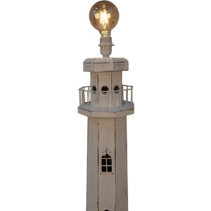 Clayre & Eef 5LMP278W Торшер для підлоги Lighthouse Design White 23x23x140 см E27/max 60W