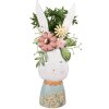 Clayre & Eef 5Y1213 Декоративний зайчик з квітами білого кольору 29x19x62 см