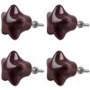 Clayre & Eef 65292 Дверна ручка зірка бордо Ø 4x3/6 см