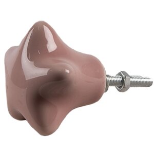 Clayre & Eef 65295 Дверная ручка звезда тауп Ø 4x3/6 см