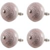 Clayre & Eef 65302 Дверная ручка керамическая розовая с цветочным узором Ø 4x3/6 см